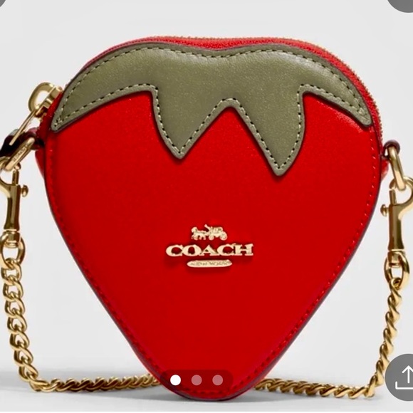 Coach Bags Coach Strawberry Coin Case On A Chain Poshmark